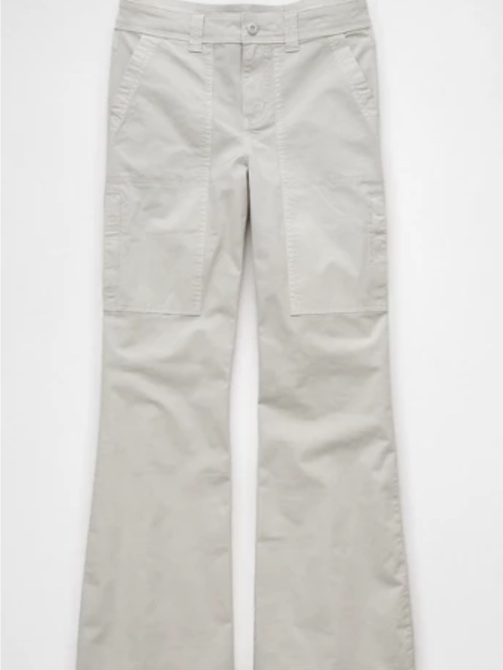 American Eagle Low Rise Baggy Flare Light Gray Wide-Leg Utility Pants
